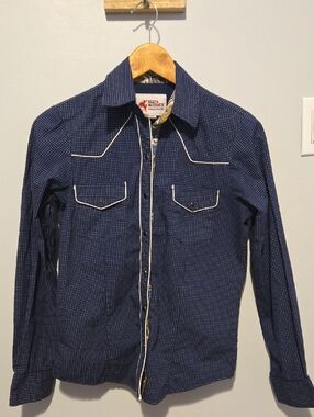 Riley & McCormick Polka Dot Western Shirt - Navy Blue Women’s Top